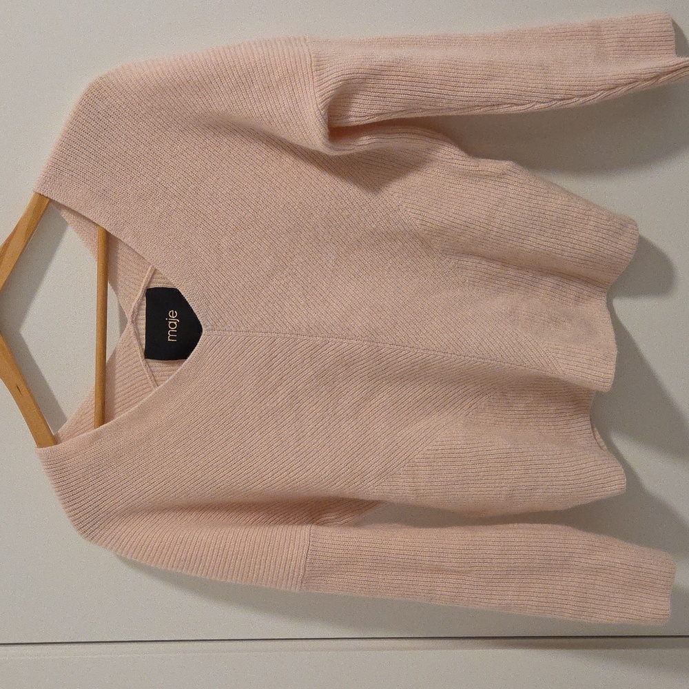 Maje Madina Sweater, Soft Rose (100% Cashmere) - Size 1 (US S)